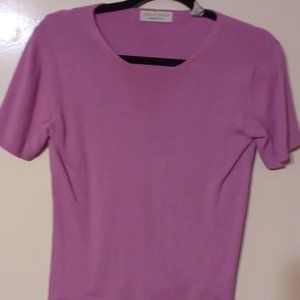 Lord & Taylor Women's Purple Short Sleeve Pull Over Size S